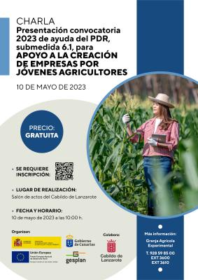 Imagen Charla presentación de la convocatoria de subvenciones para la creación de empresas por jóvenes agricultores (M6.1 del PDR-Canarias)