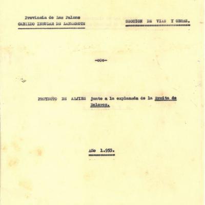 Imagen PROYECTO PARA LA CONSTRUCCIÓN DE ALJIBE. 1953