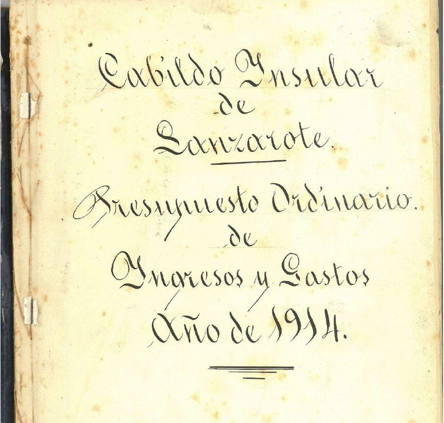 Imagen PRESUPUESTO ORDINARIO DEL CABILDO DE LANZAROTE 1914